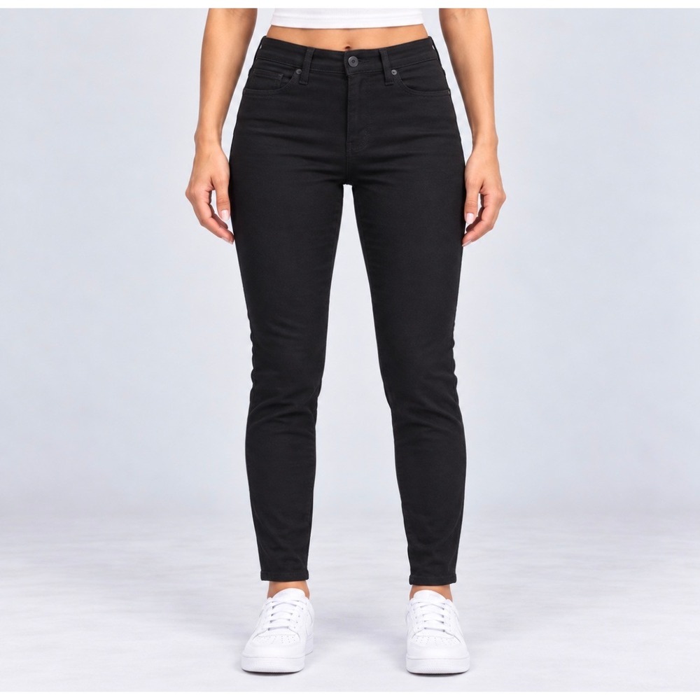 Gap Stretch Skinny Pants Size 12 Black Good Mid Rise Flexible Casual Trousers